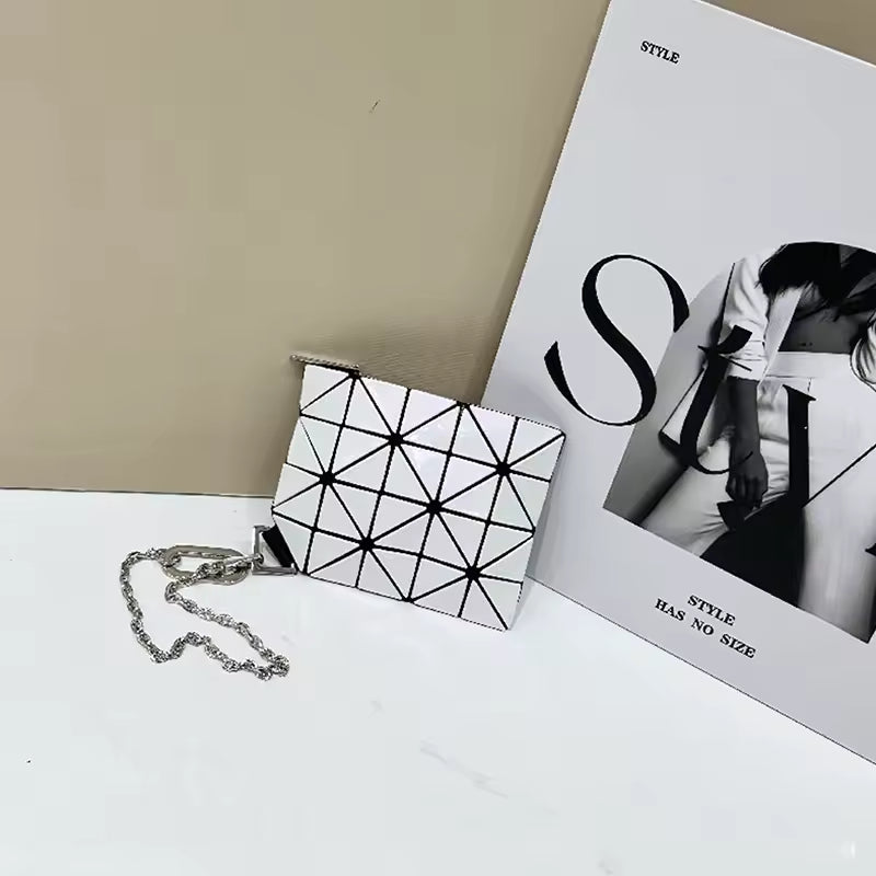 Casual Solid Geometric Design Compact For Key Versatile Coin Card Storage Wallet Mssza