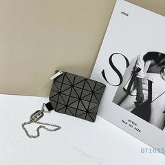 Casual Solid Geometric Design Compact For Key Versatile Coin Card Storage Wallet Mssza