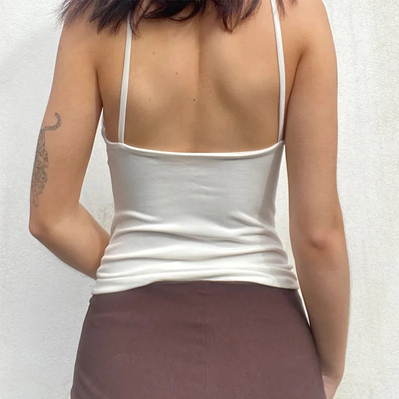 Casual Solid High Street Knitted Hollow Out Tank Tops Mssza