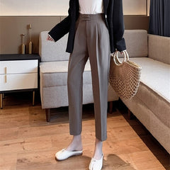 Casual Solid High Waist Harem Pants Flat Pants Mssza
