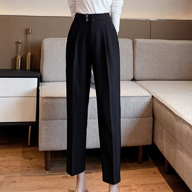 Casual Solid High Waist Harem Pants Flat Pants Mssza