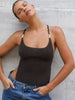 Casual Solid Knitted Backless Halter Sleeveless Bandage Camis Top Mssza