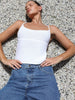Casual Solid Knitted Backless Halter Sleeveless Bandage Camis Top Mssza