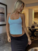 Casual Solid Knitted Backless Halter Sleeveless Bandage Camis Top Mssza