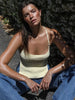 Casual Solid Knitted Backless Halter Sleeveless Bandage Camis Top Mssza