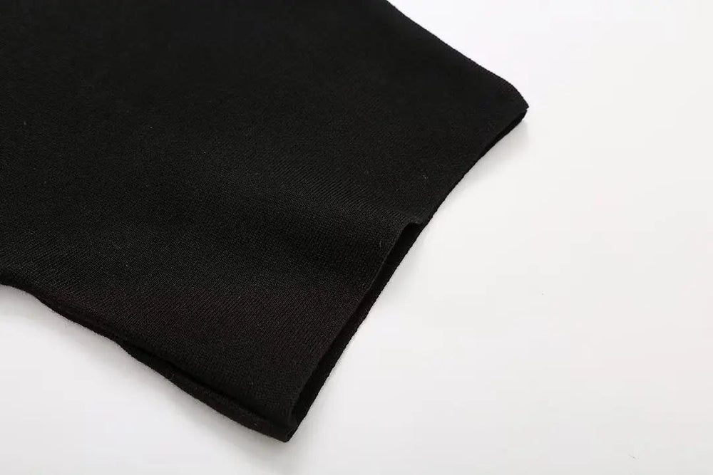 Casual Solid Knitted Vests Short Sleeve V-neck Top Two Buttons Mssza