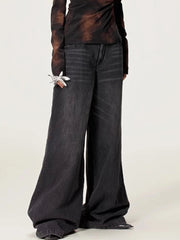 Casual Solid Loose High Waist Temperament Spliced Bowknot Wide Leg Pant Mssza