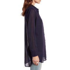 Casual Solid Loose Turn Down Collar Tunic Irregular Shirt Mssza