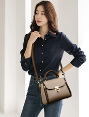 Casual Solid Multi Layer Handheld Single Versatile Shoulder Crossbody Tote Bag Mssza