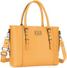 Casual Solid PU Leather Zipper Large Capacity Briefcase Laptop Tote Shoulder Bag Mssza