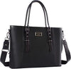 Casual Solid PU Leather Zipper Large Capacity Briefcase Laptop Tote Shoulder Bag Mssza