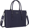 Casual Solid PU Leather Zipper Large Capacity Briefcase Laptop Tote Shoulder Bag Mssza