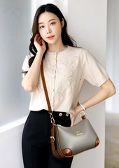 Casual Solid PU Leather Zipper Multi Pockets Crossbody Shoulder Sling Bag Mssza