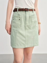 Casual Solid Plus-Size High Waisted Jeans Slimming Fit Skirt Mssza