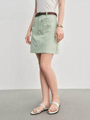Casual Solid Plus-Size High Waisted Jeans Slimming Fit Skirt Mssza