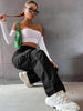 Casual Solid Pocket Wide Leg Baggy Trousers Streetwear Long Sweatpants Mssza
