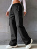 Casual Solid Pocket Wide Leg Baggy Trousers Streetwear Long Sweatpants Mssza