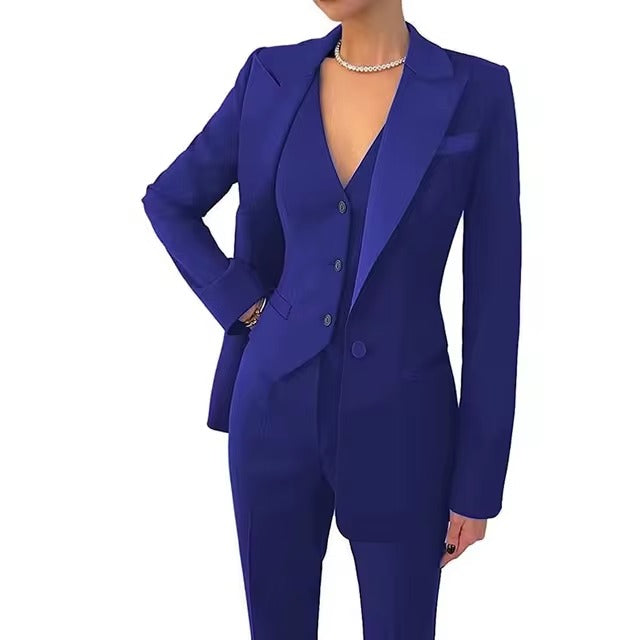 Casual Solid Single Breasted High Waist Business Classic Professional 3 Piece pant Suits Mssza