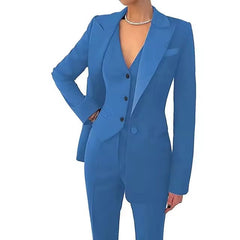 Casual Solid Single Breasted High Waist Business Classic Professional 3 Piece pant Suits Mssza