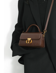 Casual Solid Small Leather Armpit Chain Button Shoulder Crossbody Bags Mssza