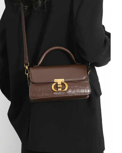 Casual Solid Small Leather Armpit Chain Button Shoulder Crossbody Bags Mssza