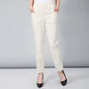 Casual Solid Straight Cotton Elastic Waist Ankle-Length Pants Mssza