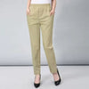 Casual Solid Straight Cotton Elastic Waist Ankle-Length Pants Mssza