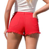 Casual Solid Stretch Skinny Distressed Straight Leg Curvy Denim Jeans Shorts Mssza