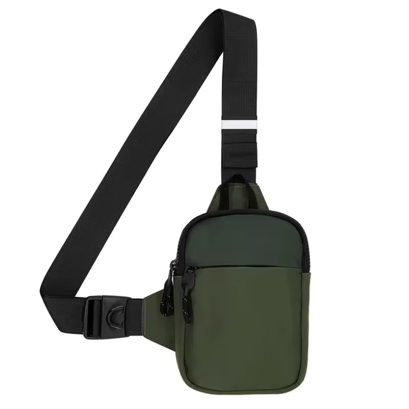 Casual Solid Trend Nylon Large Capacity Leisure Fitness Sports Crossbody Chest Bag Mssza