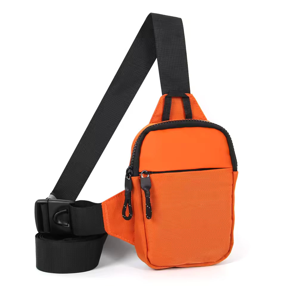 Casual Solid Trend Nylon Large Capacity Leisure Fitness Sports Crossbody Chest Bag Mssza