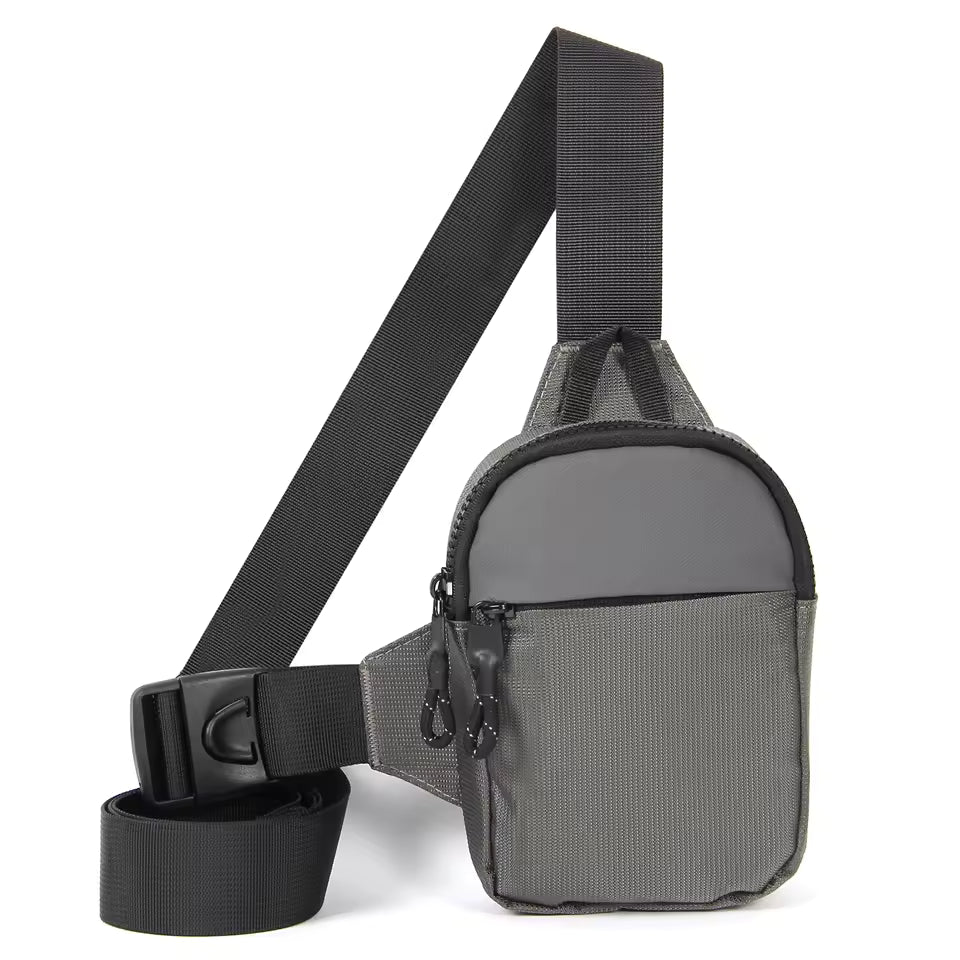 Casual Solid Trend Nylon Large Capacity Leisure Fitness Sports Crossbody Chest Bag Mssza