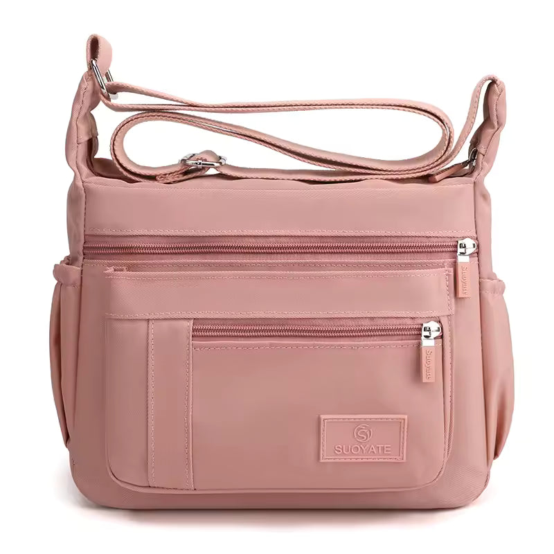 Casual Solid Waterproof Nylon Zipper Handbag Shoulder Crossbody Bag Mssza