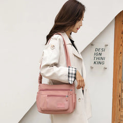 Casual Solid Waterproof Nylon Zipper Handbag Shoulder Crossbody Bag Mssza