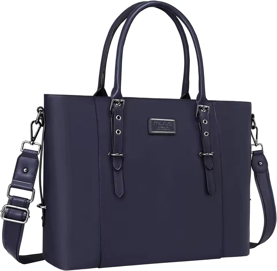 Trendy PU Leather Waterproof Laptop Tote Bag Mssza