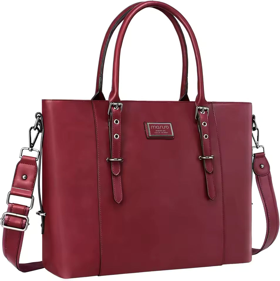 Elegant PU Leather Waterproof Laptop Messenger Tote Bag Mssza