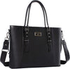 Casual Solid Zipper PU Leather Waterproof Laptop Tote Bag Mssza