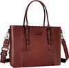 Solid zipper PU Leather Laptop Waterproof Tote Bag Mssza