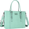 Trendy Solid zipper PU Leather Laptop Messenger Tote Bag Mssza