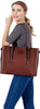 Casual Solid zipper PU Leather Laptop Messenger Tote Bag Mssza