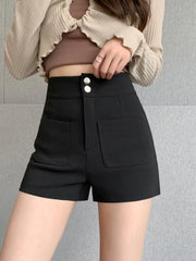 Casual Spandex Zipper Fly Cute Shorts Outerwear Mssza