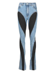 Casual Spliced Pockets Contrast Non Stretch Skinny Jeans Mssza