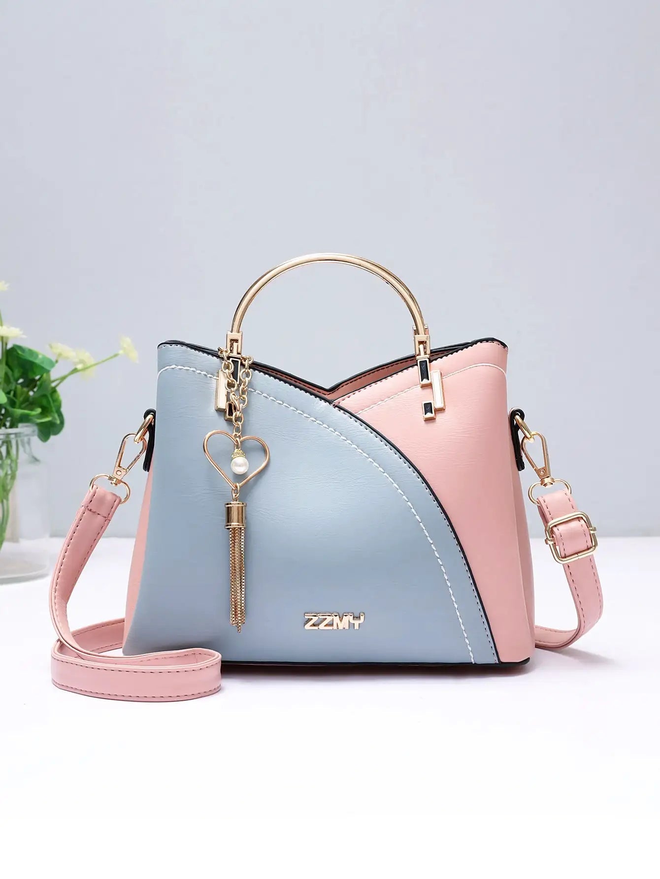 Casual Splicing Color Blocking Large Capacity Versatile Crossbody Bag Mssza