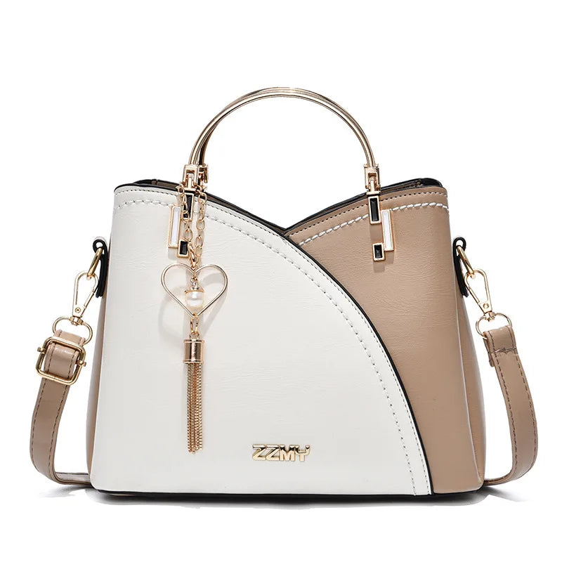 Casual Splicing Color Blocking Large Capacity Versatile Crossbody Bag Mssza