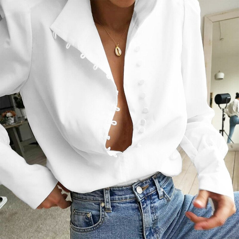 Casual Stand Collar High Street Office Top Shirt Mssza