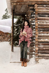 Casual Straight Bootcut High Waist With Pockets Slim Fit Velvet Warm Jeans Mssza