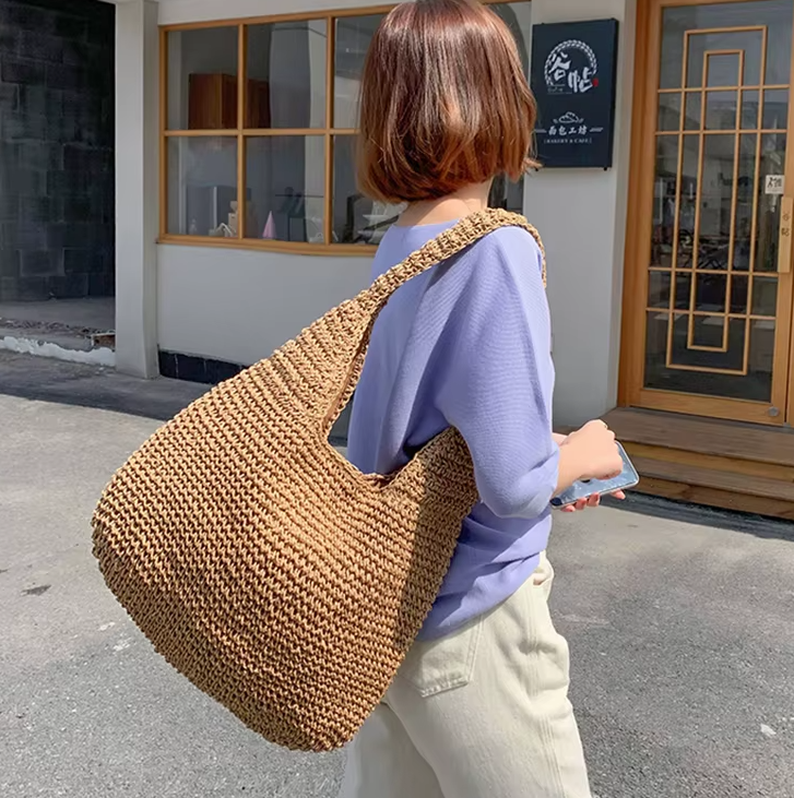 Casual Straw Wicker Woven Handmade Beach Large Totes Bohemia Handbags Mssza