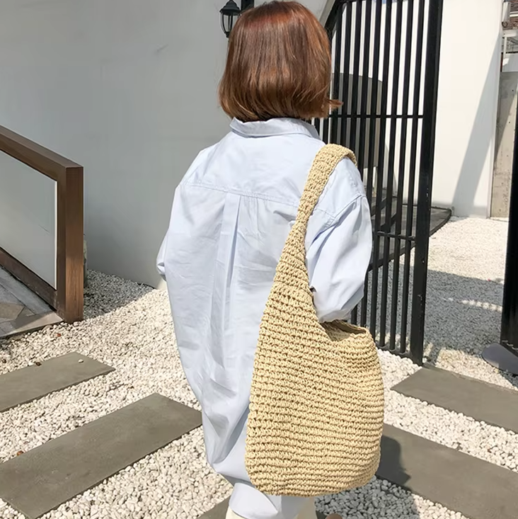 Casual Straw Wicker Woven Handmade Beach Large Totes Bohemia Handbags Mssza