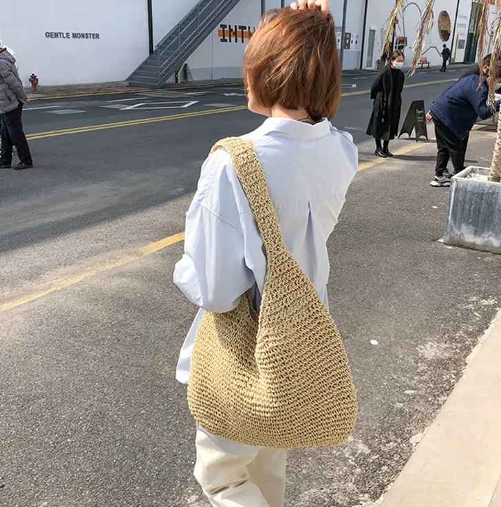 Casual Straw Wicker Woven Handmade Beach Large Totes Bohemia Handbags Mssza