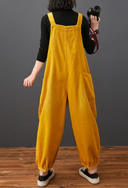 Casual Streetwear Loose Plus Size Rompers Solid Pockets Wide Leg Overalls Dungarees Mssza