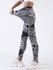 Casual Stripe Sportwear Workout High Waist Ankle-Length Leggings Mssza